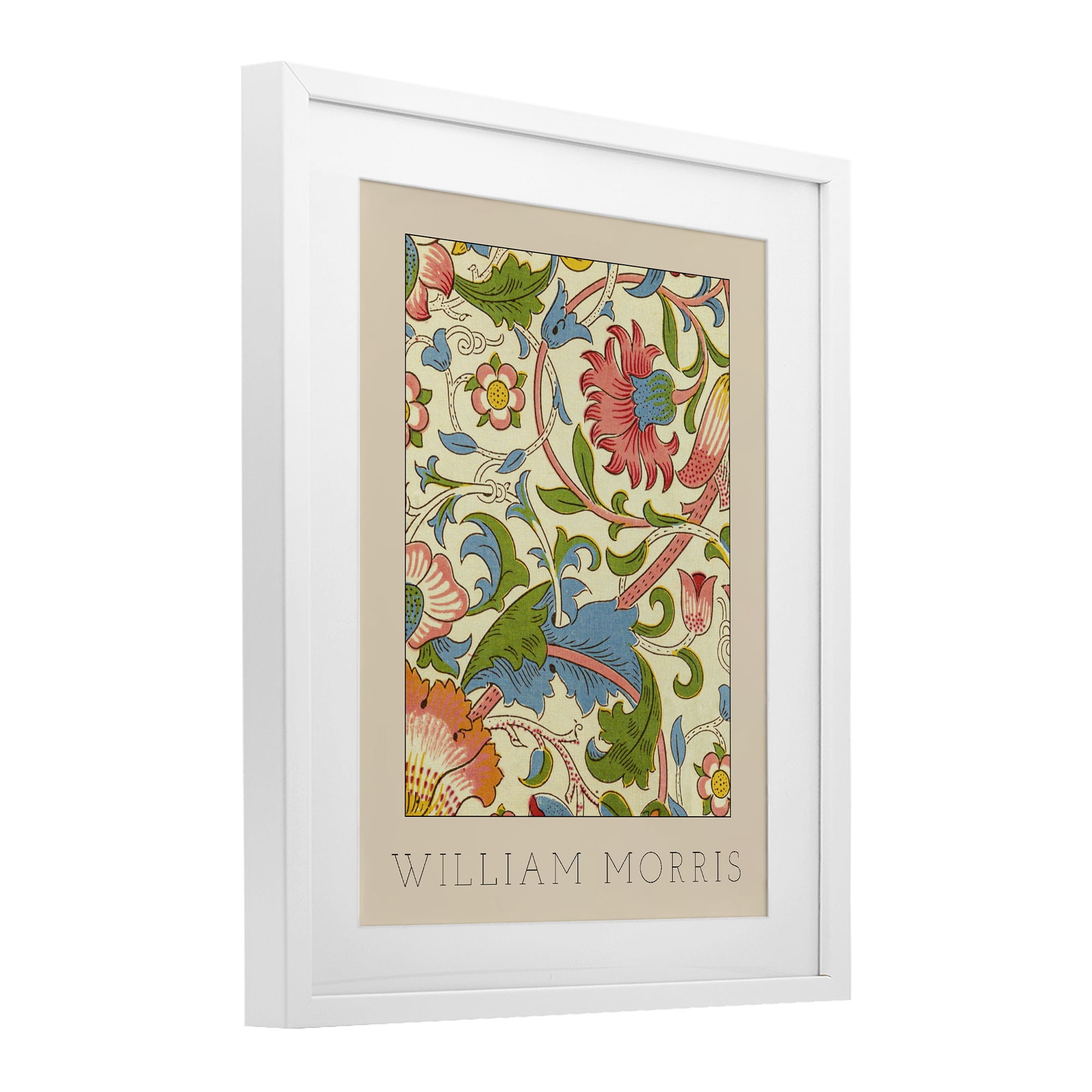Stupell Industries Stylish Boho Classic Flowers White Framed Print Under Glass, design by Lil' Rue