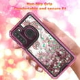 thumbnail image 2 of Samsung Galaxy A21 Case, Rosebono 3in1 Hybird Graphic Gradient Quicksand Glitter Liquid Floating with Frame Bumper Protective Armor Case for Samsung Galaxy A21 (Marble Pineapple), 2 of 5