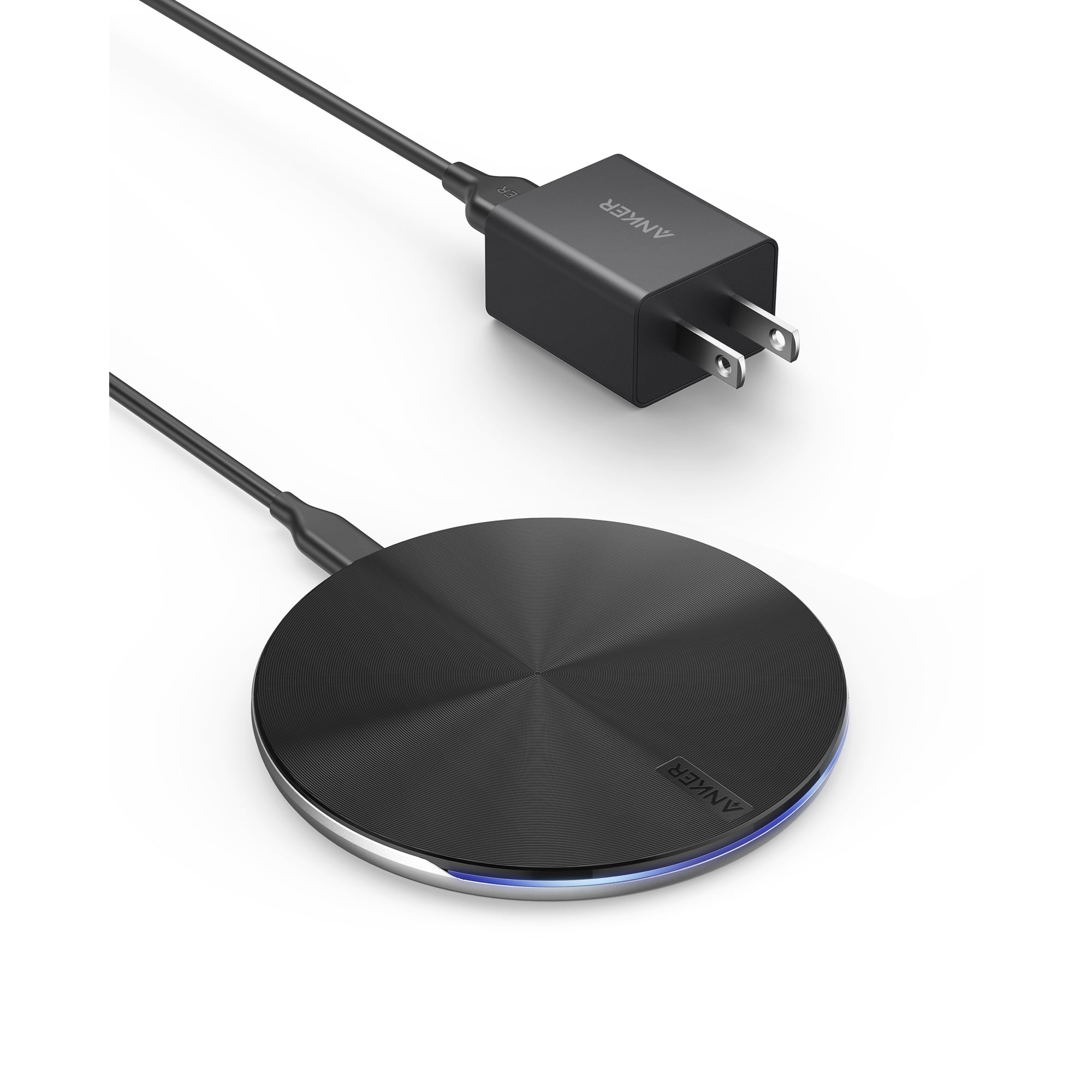 Anker PowerWave Pad Lite+ Wireless Charging Pad with Power Adapter, 5W - Black