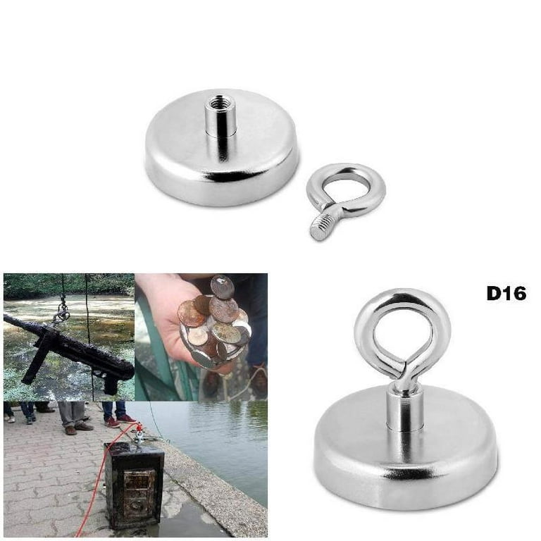 Strong Neodymium Magnet Round Pulling Force River Fishing Magnetic Eyebolt  Easy To Use Strong Magnet Magnetic Eyebolt River Fishing Strong Neodymium  Round Pulling Force 1 Pc D20 