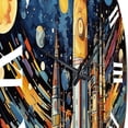 thumbnail image 3 of Designart "Rocketship Cosmic composition" Transportation Oversized Wall Clock, 3 of 5