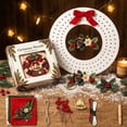 thumbnail image 3 of BingTong Festive DIY Christmas Wreath Kit, 12 Inch Foam Base With Fabric Snowflake Accents, Handmade Holiday Craft for Door Wall Mantel Display, Classic Red Bell, 3 of 6