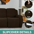 thumbnail image 4 of Housse Extensible pour Fauteuil Inclinable, Housse de Fauteuil Inclinable en Jacquard avec Poches Latérales, Ajustement Antidérapant (Fauteuil Inclinable, Brun Foncé), 4 of 7