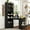 Black, variant on L-Shaped Corner Computer Desk for Home Office or Study desk, Study Modern Style Table with Drawers, Bookshelf & Hutch, 2-in-1 L-Shaped Design, Large Working Space,black