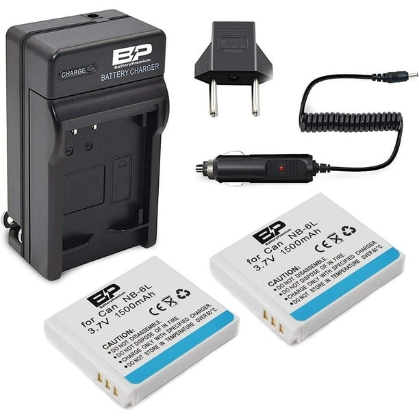 BP 2Pack Batteries & Charger for Canon NB6L, NB6LH For PowerShot D30