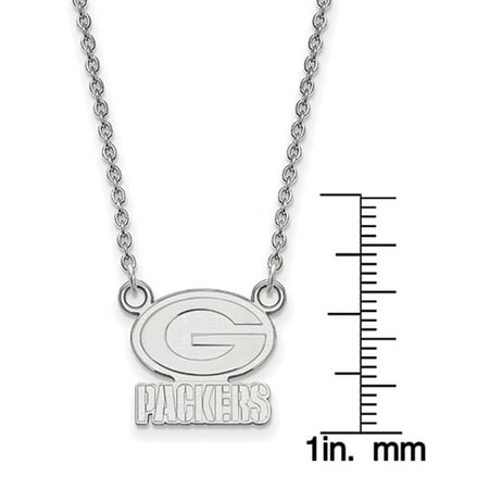 Green Bay Packers Pendant - LogoArt® Sterling Silver Green Bay Packers Small Pendant w/ Necklace