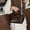 Brown, variant on Suede Tote Bags for Women Retro Top-Handle Crossbody Shoulder Bag Handbags Purses Satchel for Travel Work