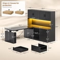 thumbnail image 2 of L Shaped Electric Standing Desk with Hutch, Adjustable Height Computer Desk with 3 Drawers and Storage Shelves, 2 of 8