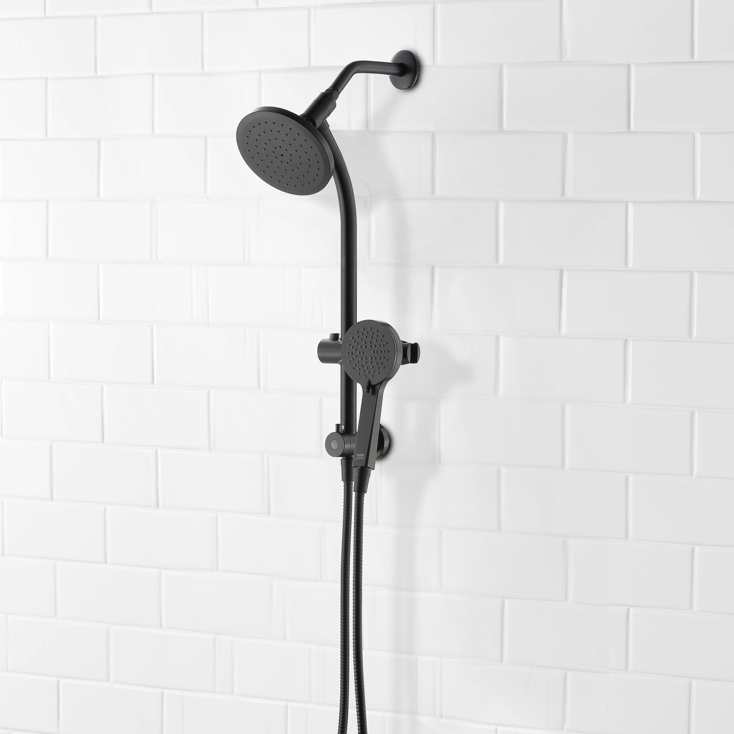 Better Homes & Gardens Deluxe Shower Combo with Magnetic Slide Bar Kit in Matte Black