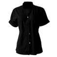 thumbnail image 4 of LIUJUNSHOP Womens Summer Work Blouse V Neck Short Sleeve Lapel Shirt Top Tunic, 4 of 5