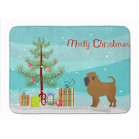 Tan Affenpinscher Christmas Tree Machine Washable Memory Foam Mat