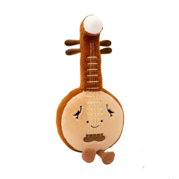Musical Banjo Instrument Plush Toy Soft String Instrument Stuffed Figure for Music Room Decor Bedside Table Aesthetic Home Accent Gift, 12x6 Inch