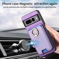 thumbnail image 5 of Allytech Google Pixel 7 Pro Case, Detachable Magnetic Wallet Case with Card Holder & Ring Stand, Support Car Mount, Premium PU Leather Shockproof Durable Protective Slim Case Cover - Purple, 5 of 10