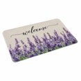 thumbnail image 4 of Purple Lavender Door Mat Indoor Outdoor, Purple Spring Floral Wildflower Plant Non Slip Welcome Mat with Rubber Backing, Absorbent Fabric Front Door Mats Entryway Rug for Home Patio Entrance 18"x30", 4 of 9