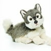 Alert Small Wolf Friend Wispy Charcoal Children's Plush Stuffed Animal Toy