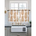 thumbnail image 2 of Orange Palm Leaves Tier Curtains 36 Inch Length,Sheer Curtains for Bedroom Living Room Summer Jungle Tropical Tree Coastal Plants Short Kitchen Curtains for Small Half Window 27.5"x36" 2 Panels, 2 of 7