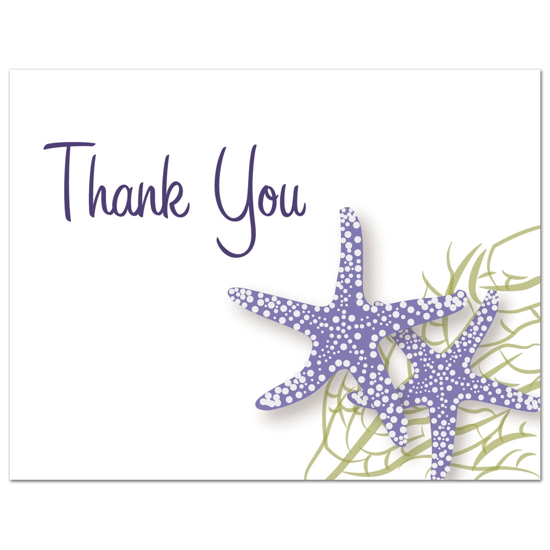 Purple Starfish Beach Thank You Cards and Envelopes - 50 count - Walmart.com