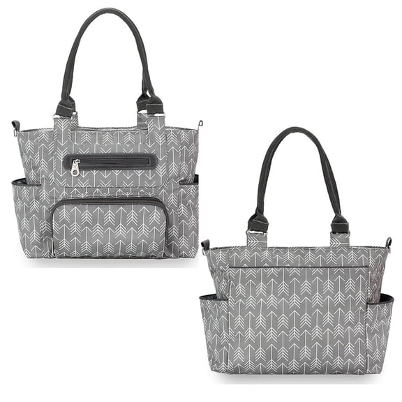8 in 1 Baby Diaper Bag Set, Spacious 12-Pocket Diaper Bag with Changing Pad & Stroller Hooks, Multifunctional Maternity Bag for Baby Shower Gift