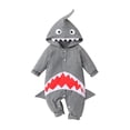 thumbnail image 1 of Body De Bebé Canastilla Onesies Para Niños Pequeños Otoño Invierno Infant Girls Boys Mameluco De Manga Larga Cute Shark Hooded Monos Ropa Monos Gris Oscuro Odeerbi LM103-2824, 1 of 8