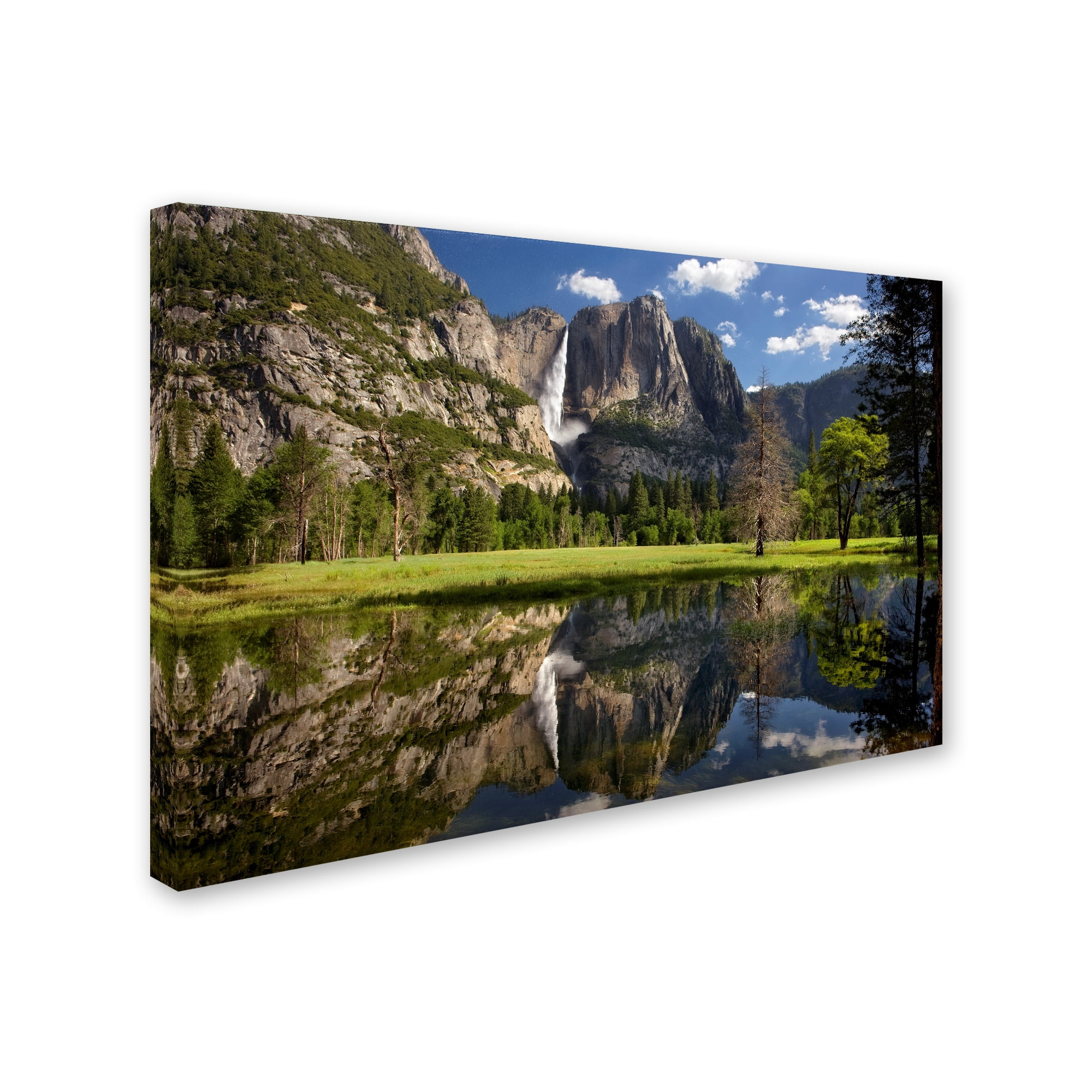 Trademark Fine Art 'Yosemite Falls Reflection' Canvas Art by Mike Jones Photo