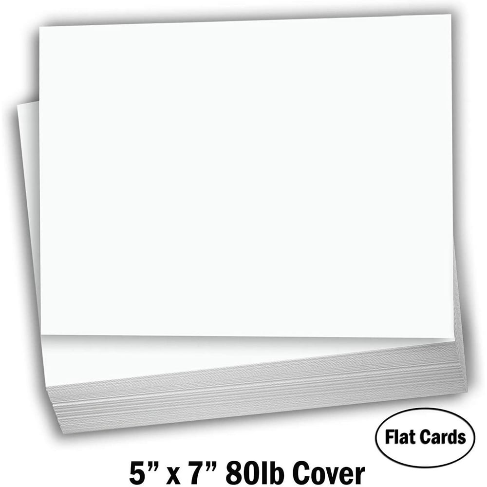 White Cardstock Thick Paper 5 x 7" Blank Index Flash Note & Post