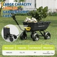 thumbnail image 2 of QinaQin Wheelbarrow,Garden Dump Cart with All Terrain Wheels,Pull Behind Yard Dump Wagon ATV Trailer for Yard,Black, 2 of 7