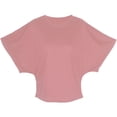 thumbnail image 6 of Felirenzacia Women's Cropped Fitted Cinched Waist Short Sleeves Summer Tee Tops Crew Neck Pullover T Shirt for Women's Pink,L, 6 of 8