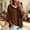 Brown, variant on Pullover Sweaters for Women Hooded Side Slit Ribbed 3/4 Batwing Sleeve Sweaters Soft Ribbed Knitted Drawstring Sweatshirts Trendy Sweatshirts Daily Office Work Travel Outfits, Brown L