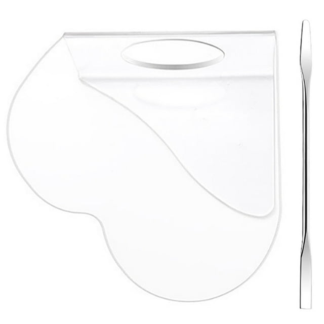 Miangastore 1 Set Heart Makeup Mixing Palette Foundation Blending Plate Acrylic Makeup Mixing Plate with Spatulas
