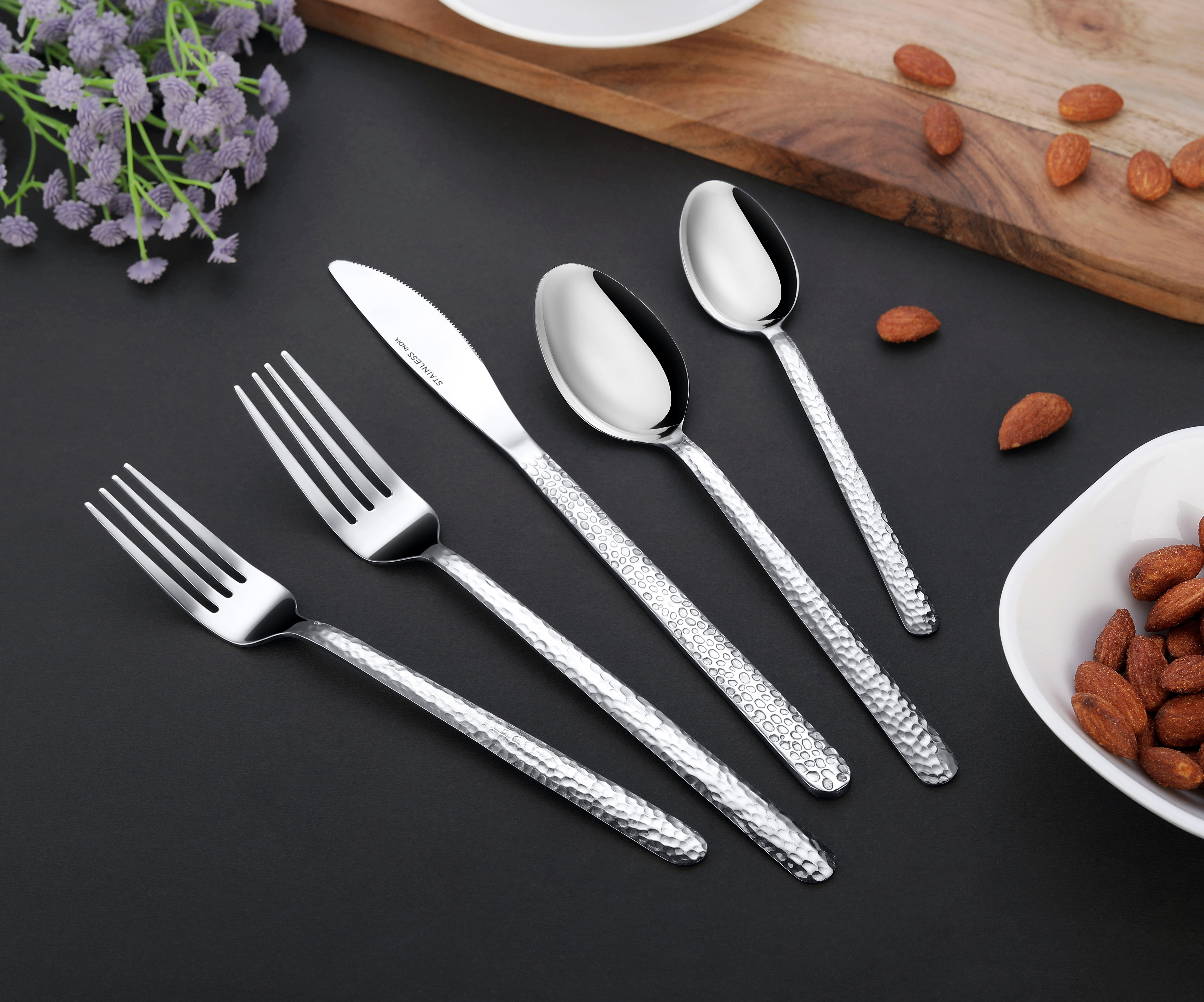 Mainstays 20-Piece Armatto Silver Matte Stainless Steel Flatware Set (Service for 4)