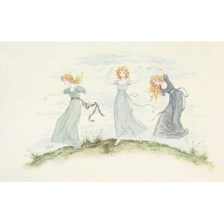 - Kate Greenaway 1905 The dancing of the Felspar fairies Canvas Art - Kate Greenaway (18 x 24)