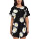 thumbnail image 1 of Balery Daisies Flowers Conjunto de Pijama para Mujer con Estampado, Dos Piezas de Manga Corta y Shorts, Ropa de Dormir Suave con Cuello Redondo y Bolsillos-Large, 1 of 6
