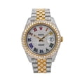 thumbnail image 1 of Pre-Owned Rolex Datejust 41MM 126303 Diamond Paved Rainbow Roman Dial Diamond Bezel Two Tone Yellow Gold Full Diamond Jubilee Bracelet, 1 of 8