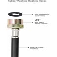 thumbnail image 3 of 2 Pack 10 ft Black Rubber Washing Machine Supply Hoses, Hot and Cold Water Lnlet Supply Lines Burst Proof for Washing Machines, 3/4" Fittings Washing Machine Fill Hose, 3 of 7