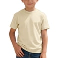 thumbnail image 1 of T-Shirts à Manches Courtes en Tricot pour Garçons, Col Rond Uni, Hauts d'Été Décontractés, 3-14 Ans, 1 of 5