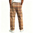 thumbnail image 6 of YNGKMEA Mens Cargo Pants Lightweight Loose Casual Pants Fashion Camping High Waisted Trousers Comfy and Breathable Pants with Side Pockets Brown XL, 6 of 6