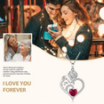 thumbnail image 5 of HESHPAWS 925 Sterling Silver Birthstone Necklace Rose Flower Heart Pendant Jewelry ， Love Pendant Necklaces for Women With Birthstone Zirconia Christmas Valentines Mother's Day Gifts for Women Mom, 5 of 7