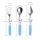 thumbnail image 5 of Juego de 3 cubiertos de acero inoxidable para niños: 1 tenedor seguro para niños, 1 raspador de barro, 1 cuchara sopera, utensilios para niños pequeños, 5 of 8