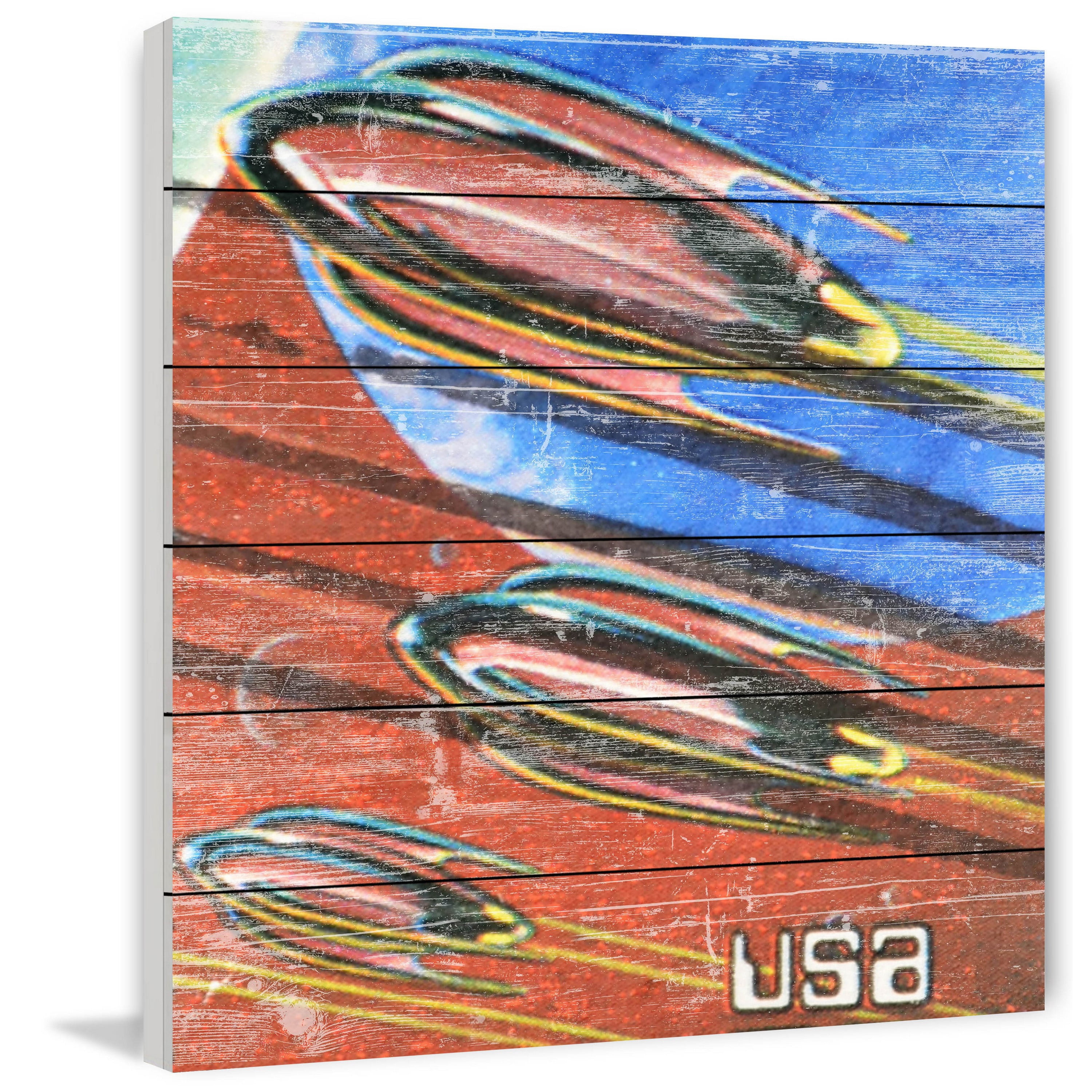 Marmont Hill - "Rockets in Space" Painting Print on White Wood