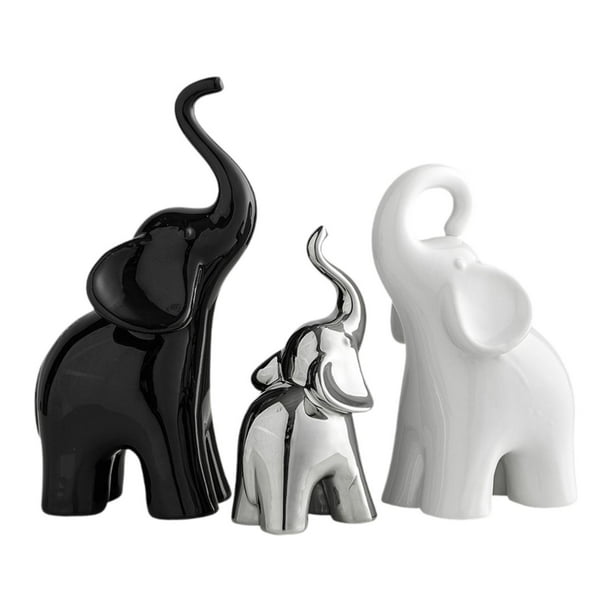 3pcs esculturas de de cerámica de decoración de la familia decoración de la oficina de la oficina de la oficina del regalo del