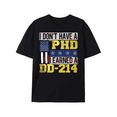 thumbnail image 6 of Men's DD-214 Graphic T-Shirt - "I Earned A Ph.D. in 3.14 Days" Design with American Flag & Stars - Comfortable Cotton Short Sleeve Tee for All Seasons - Perfect Gift for Veterans & Hhirt, 6 of 8