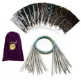 thumbnail image 1 of 14Pcs/Set Stainless Steel 2.25-10.0mm Tube Circular Knitting Needles Double Point Sweater Yarn DIY Weaving Tools with Bag, 1 of 6
