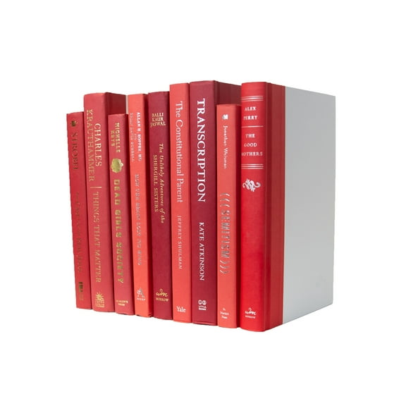 Pen & Willow Red Decorative Books - Real shelf-ready book bundles for home or office decor, weddings or staging.