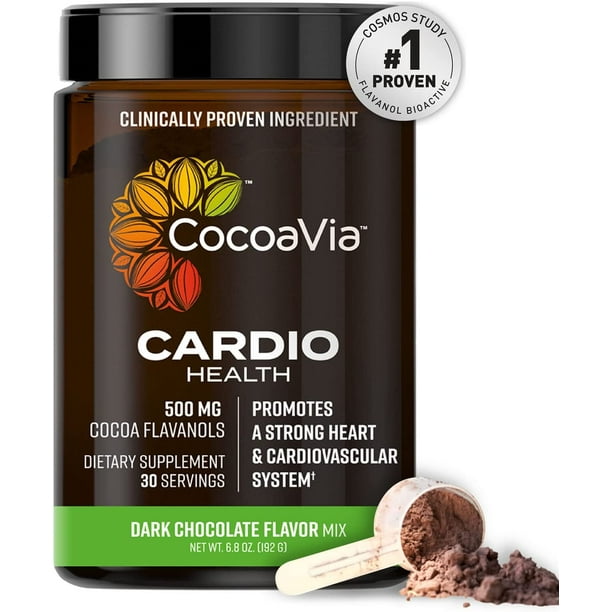 CocoaVia Cardio Health Cocoa Powder, 30 Servings, 500mg Cocoa Flavanols
