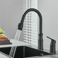thumbnail image 3 of Zovajonia Single Handle Kitchen Sink Faucet Pull Down Sprayer W/Soap Dispenser Matte Black, 3 of 11