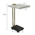 thumbnail image 2 of Coffee Tables 12.5x12x22" Aluminum and Marble C-Shaped Side Table, White/Gold/Black, Artistic Accent Table for Living Room Entryway Bedroom,End Tables, 2 of 11