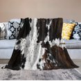 thumbnail image 3 of Cow Print Blanket Cozy Soft Lightweight Gifts Blanket for Kids Adults, Animal Skin Plush Flannel Throw Blanket for Sofa Couch Bed Decor Black Brown White W40 xL50, 3 of 6