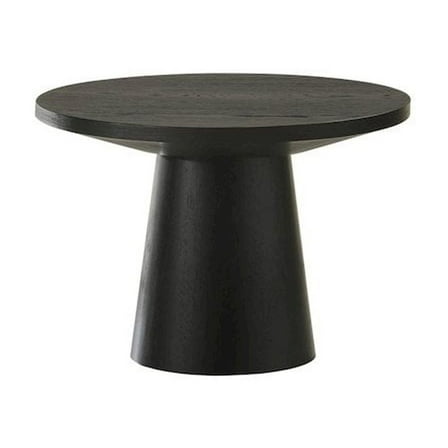 Best Master Furniture Terra Transitional Round End Table with Pedestal Base, Ebony Black