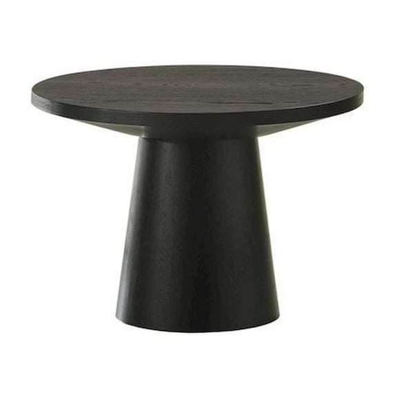Best Master Furniture Terra Transitional Round End Table with Pedestal Base, Ebony Black