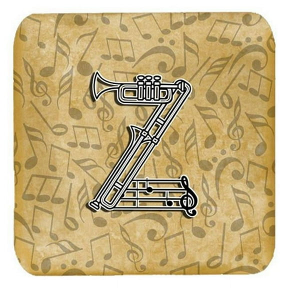 Letter Z Musical Instrument Alphabet Foam Coasters, Set Of 4